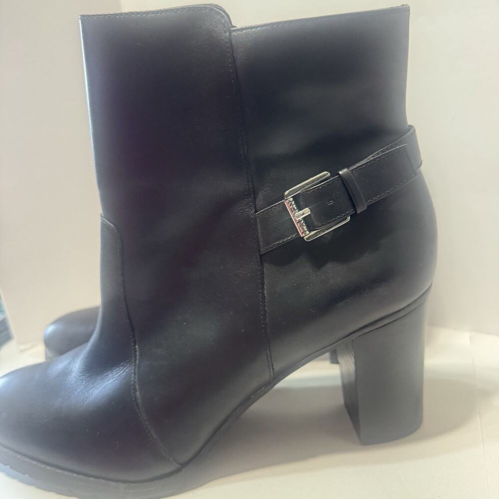 LRL Ralph Lauren Boots Womens 11B Cabrey Ankle Bootie Leather Block Heels Buckle - Picture 2 of 10